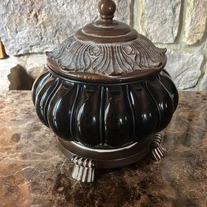 Black/Gold Decorative Glass/Resin/Metal Bowl